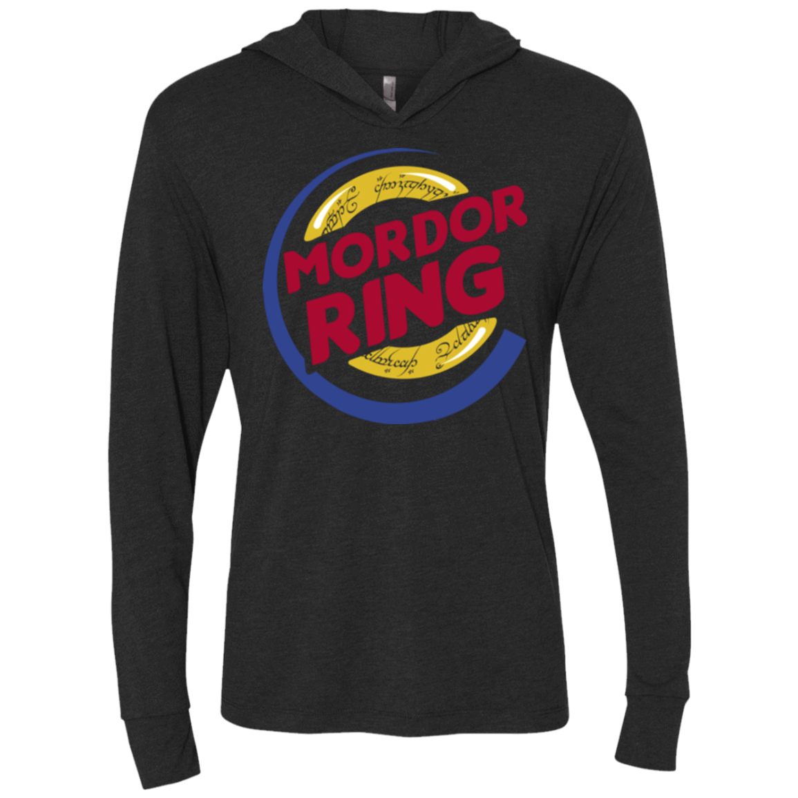 T-Shirts Vintage Black / X-Small Mordor Ring Triblend Long Sleeve Hoodie Tee