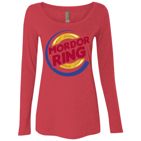 T-Shirts Vintage Red / Small Mordor Ring Women's Triblend Long Sleeve Shirt