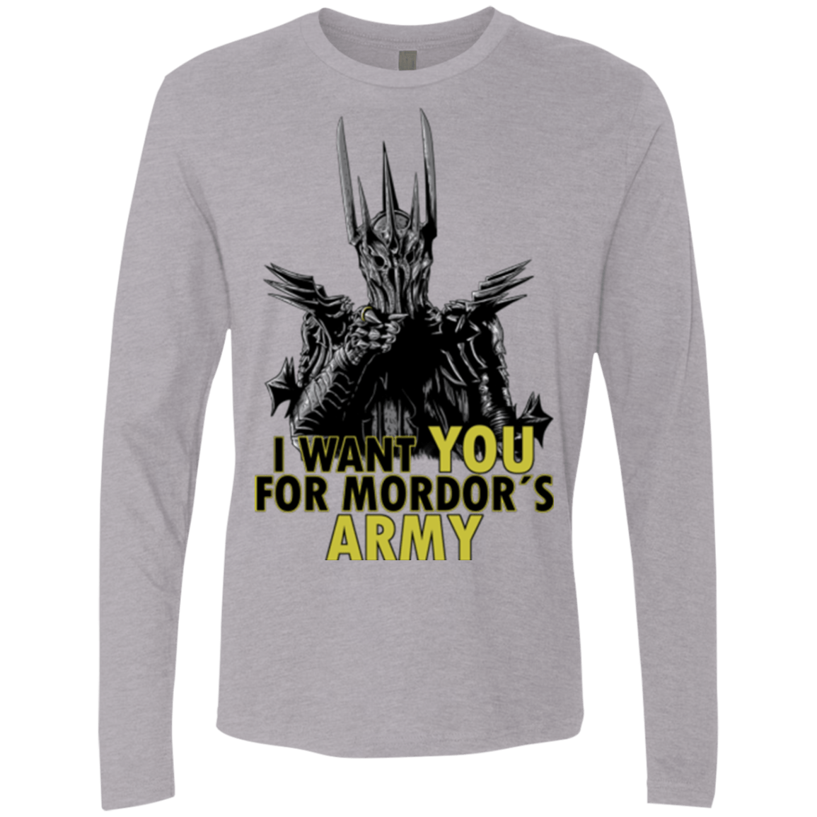 T-Shirts Heather Grey / Small Mordors army Men's Premium Long Sleeve