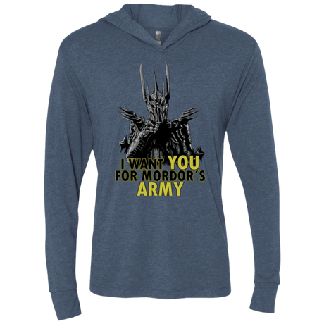 T-Shirts Indigo / X-Small Mordors army Triblend Long Sleeve Hoodie Tee