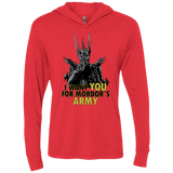 T-Shirts Vintage Red / X-Small Mordors army Triblend Long Sleeve Hoodie Tee