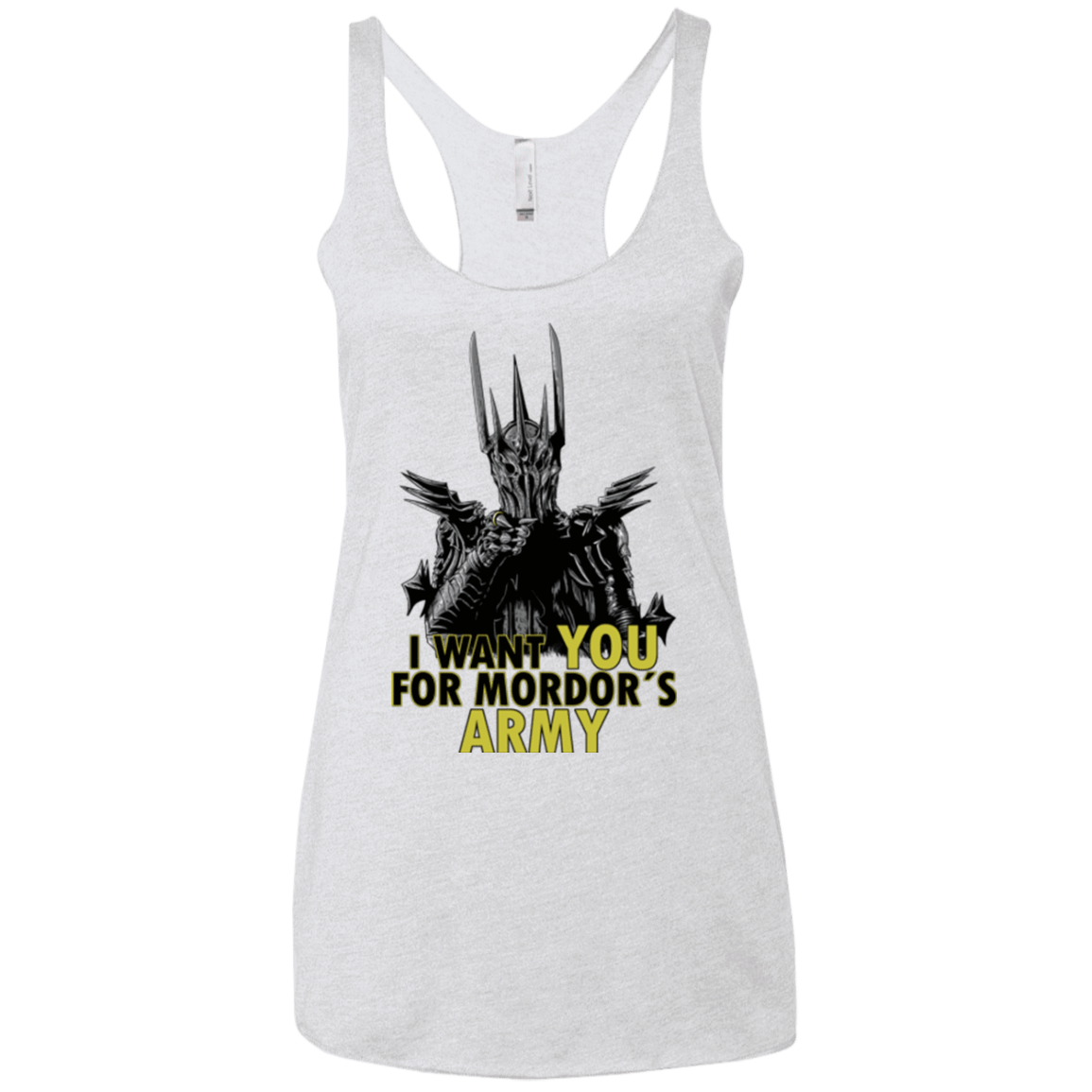 T-Shirts Heather White / X-Small Mordors army Women's Triblend Racerback Tank