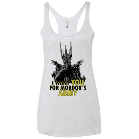 T-Shirts Heather White / X-Small Mordors army Women's Triblend Racerback Tank