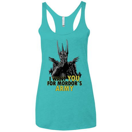 T-Shirts Tahiti Blue / X-Small Mordors army Women's Triblend Racerback Tank