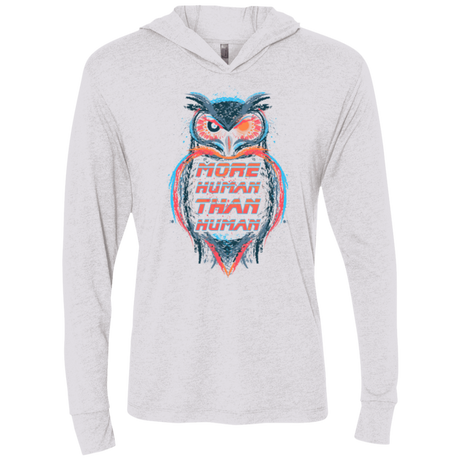 T-Shirts Heather White / X-Small More Human than Human Triblend Long Sleeve Hoodie Tee