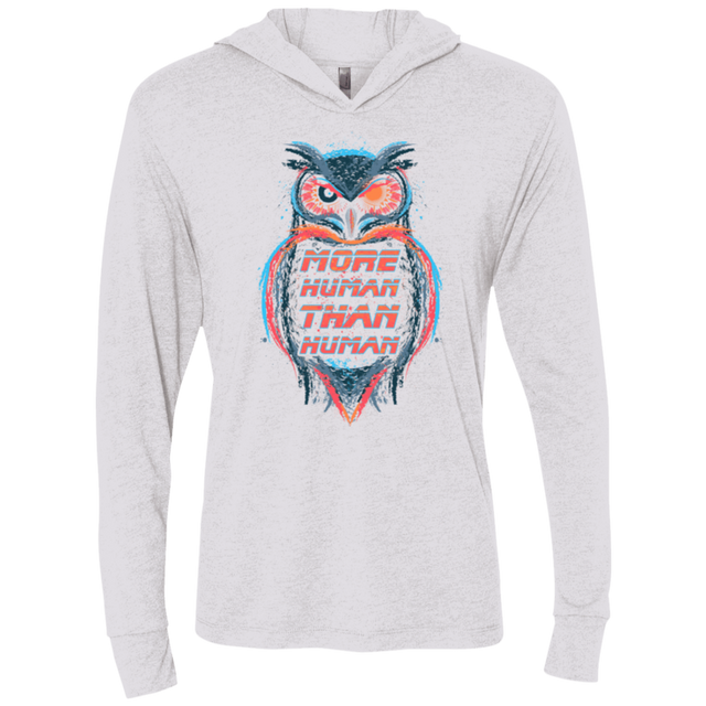 T-Shirts Heather White / X-Small More Human than Human Triblend Long Sleeve Hoodie Tee
