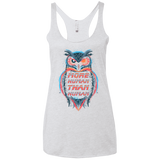 T-Shirts Heather White / X-Small More Human than Human Women's Triblend Racerback Tank