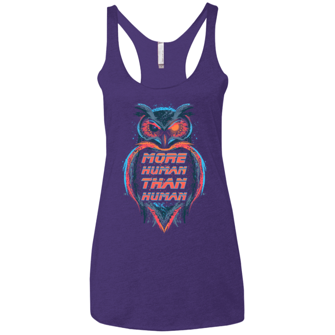T-Shirts Purple / X-Small More Human than Human Women's Triblend Racerback Tank