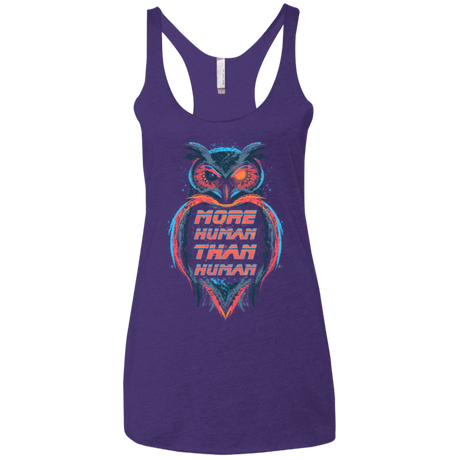 T-Shirts Purple / X-Small More Human than Human Women's Triblend Racerback Tank