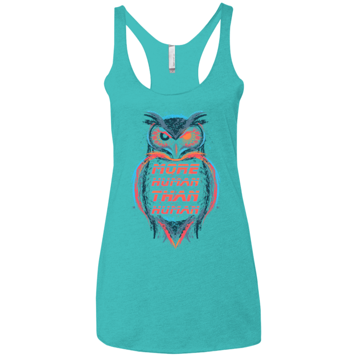 T-Shirts Tahiti Blue / X-Small More Human than Human Women's Triblend Racerback Tank