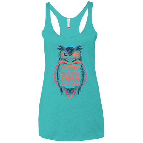 T-Shirts Tahiti Blue / X-Small More Human than Human Women's Triblend Racerback Tank