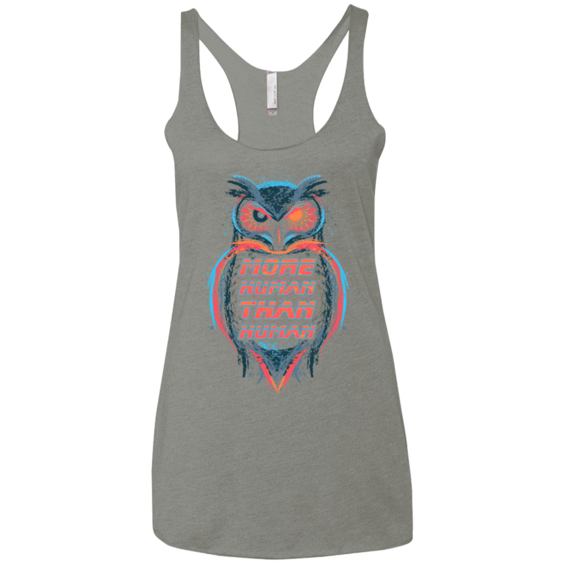 T-Shirts Venetian Grey / X-Small More Human than Human Women's Triblend Racerback Tank