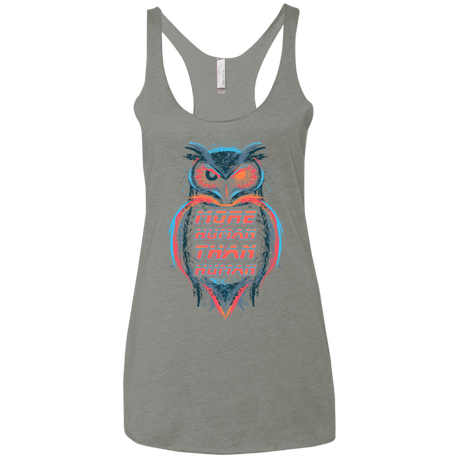T-Shirts Venetian Grey / X-Small More Human than Human Women's Triblend Racerback Tank