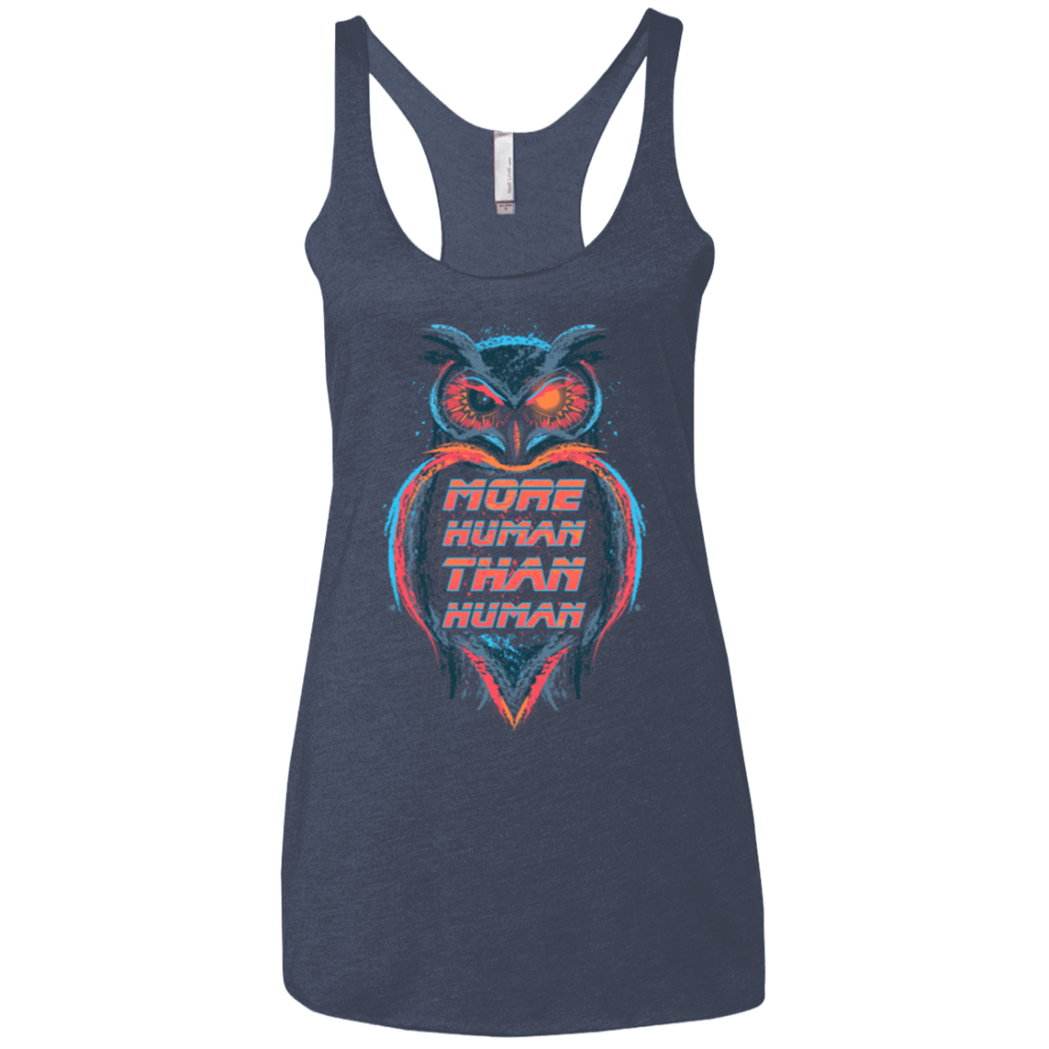 T-Shirts Vintage Navy / X-Small More Human than Human Women's Triblend Racerback Tank