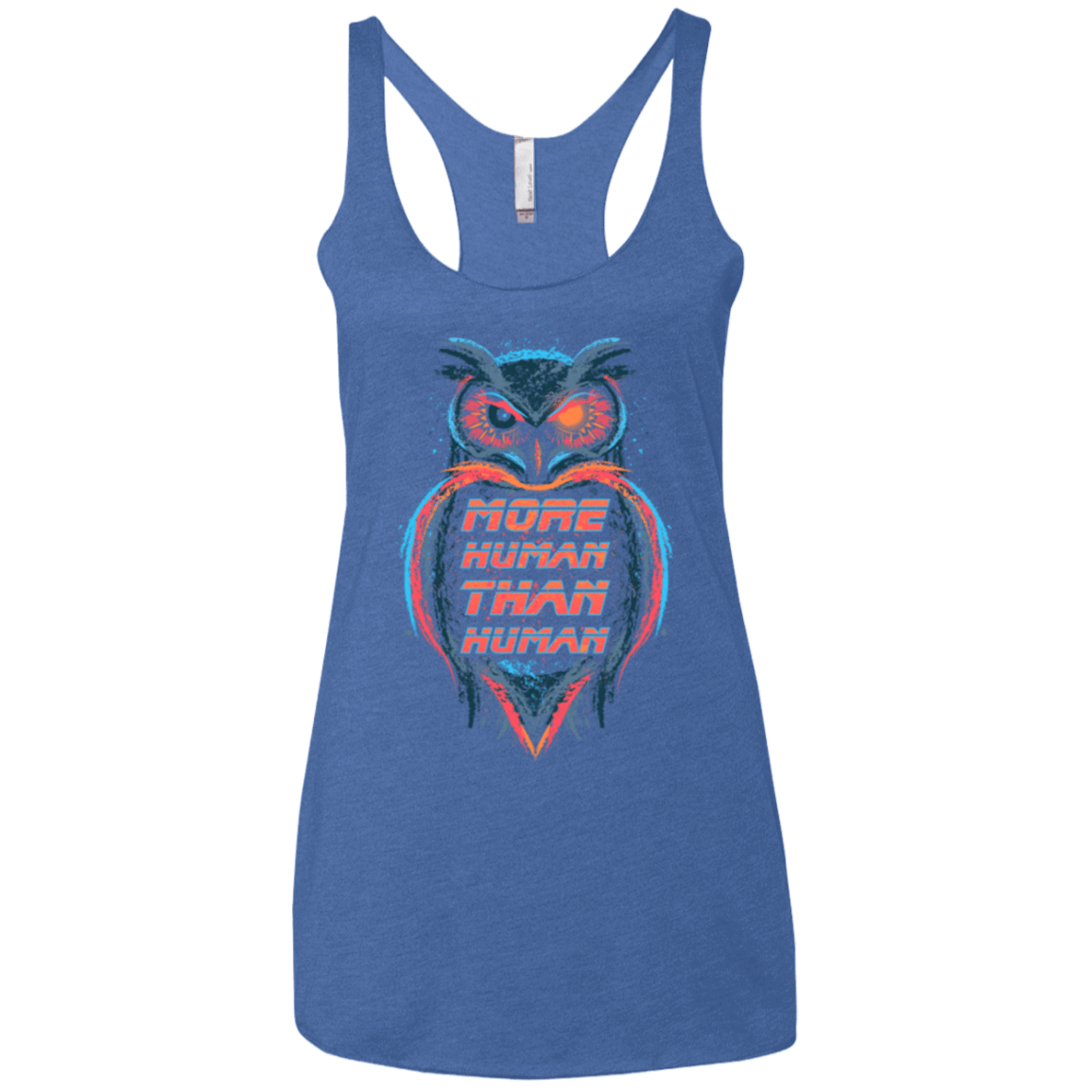 T-Shirts Vintage Royal / X-Small More Human than Human Women's Triblend Racerback Tank