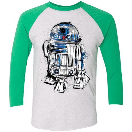 T-Shirts Heather White/Envy / X-Small More than a droid Men's Triblend 3/4 Sleeve
