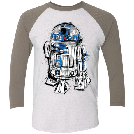 T-Shirts Heather White/Vintage Grey / X-Small More than a droid Men's Triblend 3/4 Sleeve