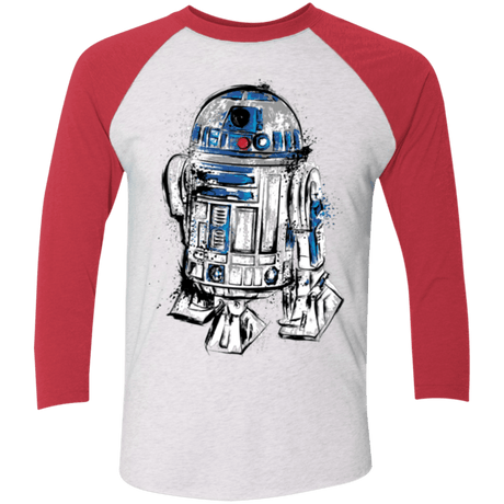 T-Shirts Heather White/Vintage Red / X-Small More than a droid Men's Triblend 3/4 Sleeve