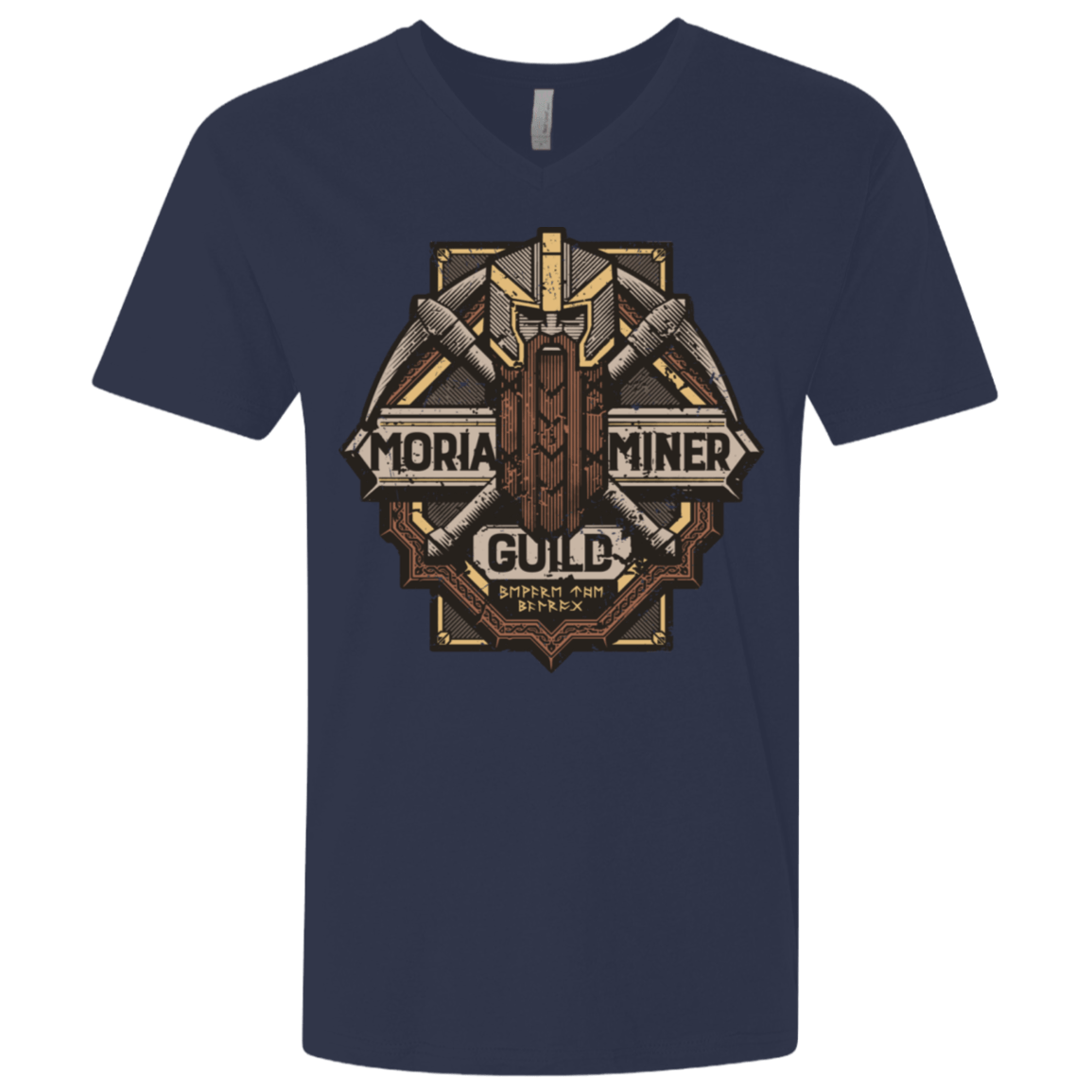 T-Shirts Midnight Navy / X-Small Moria Miner Guild Men's Premium V-Neck