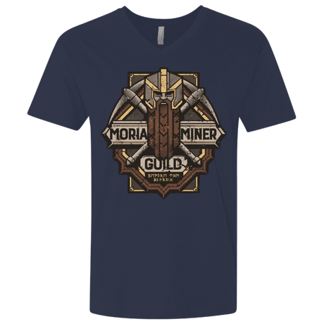 T-Shirts Midnight Navy / X-Small Moria Miner Guild Men's Premium V-Neck