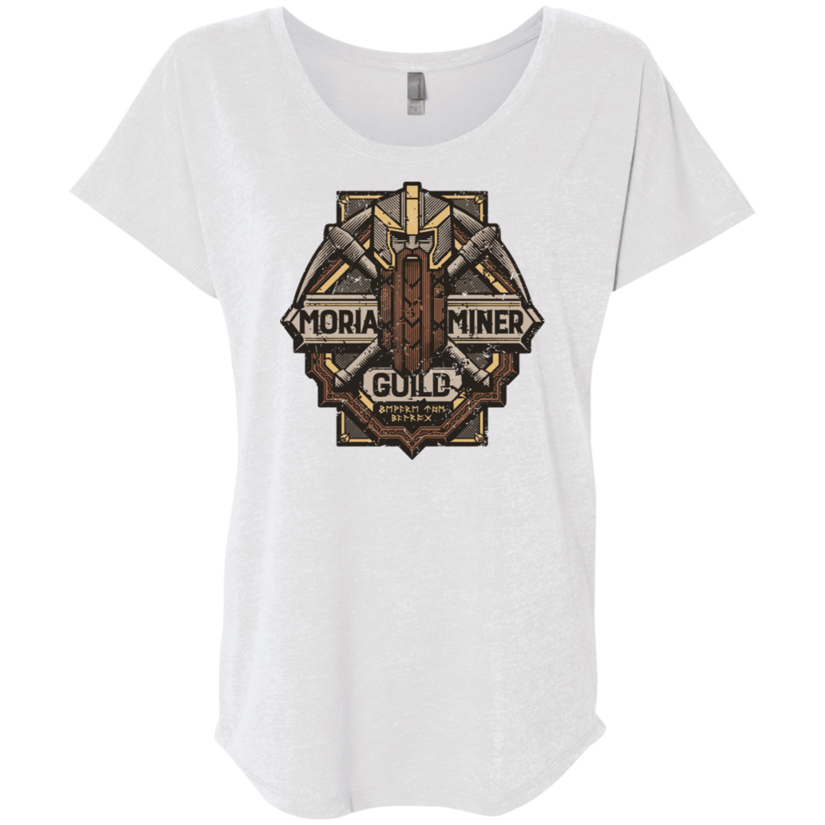 T-Shirts Heather White / X-Small Moria Miner Guild Triblend Dolman Sleeve