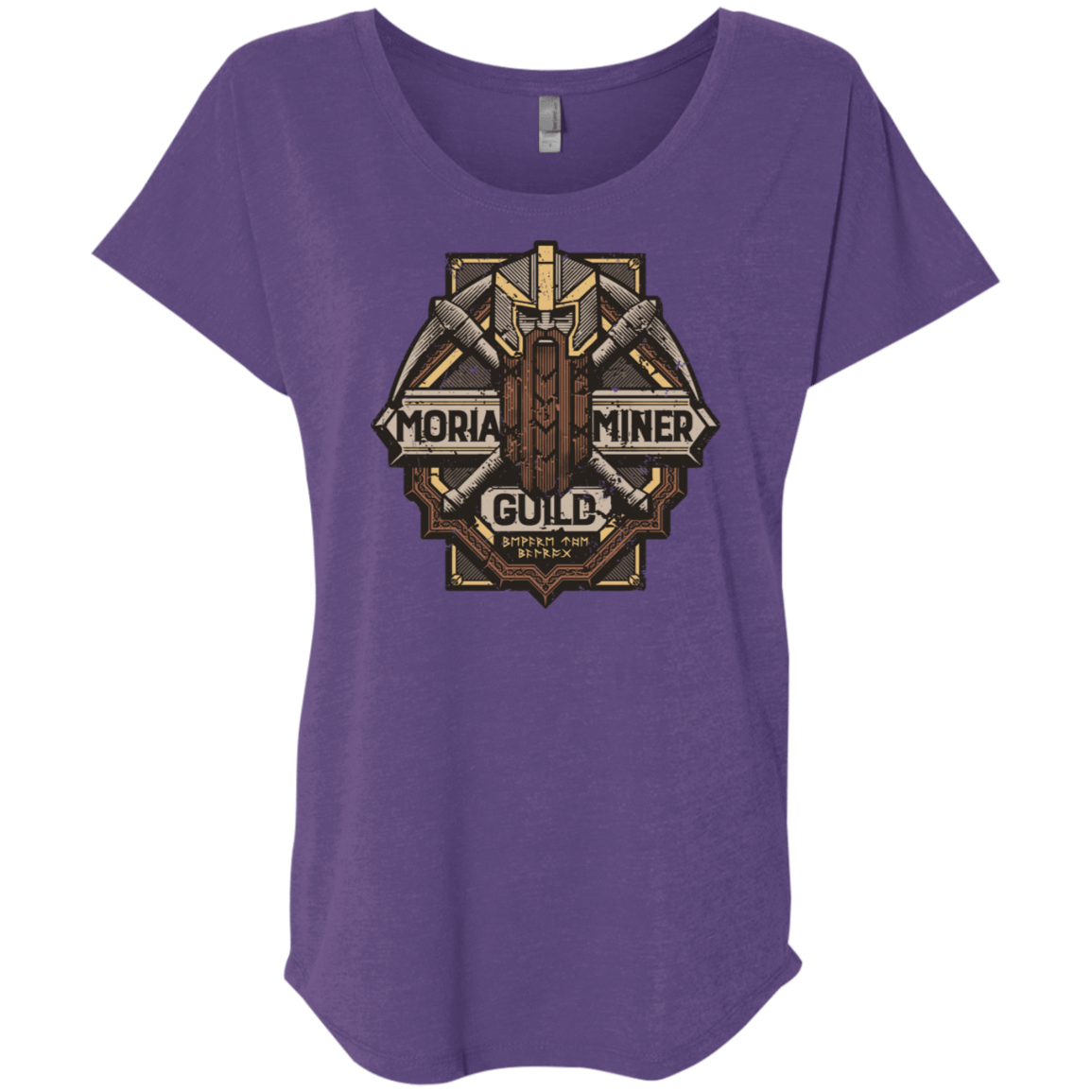 T-Shirts Purple Rush / X-Small Moria Miner Guild Triblend Dolman Sleeve