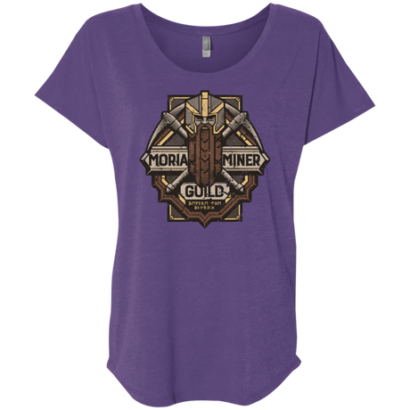 T-Shirts Purple Rush / X-Small Moria Miner Guild Triblend Dolman Sleeve