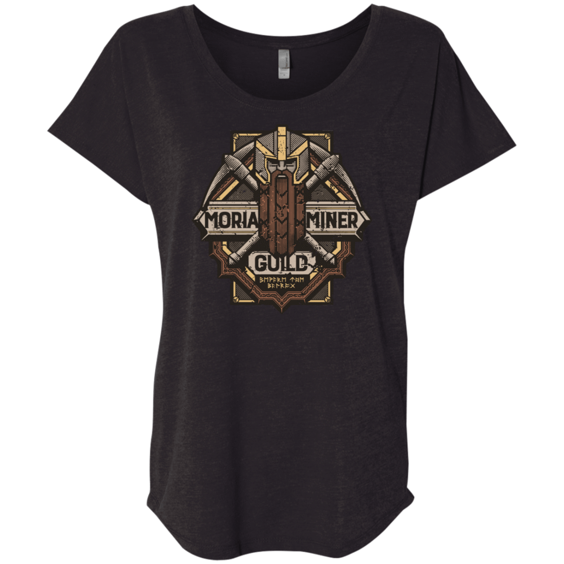 T-Shirts Vintage Black / X-Small Moria Miner Guild Triblend Dolman Sleeve
