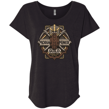T-Shirts Vintage Black / X-Small Moria Miner Guild Triblend Dolman Sleeve