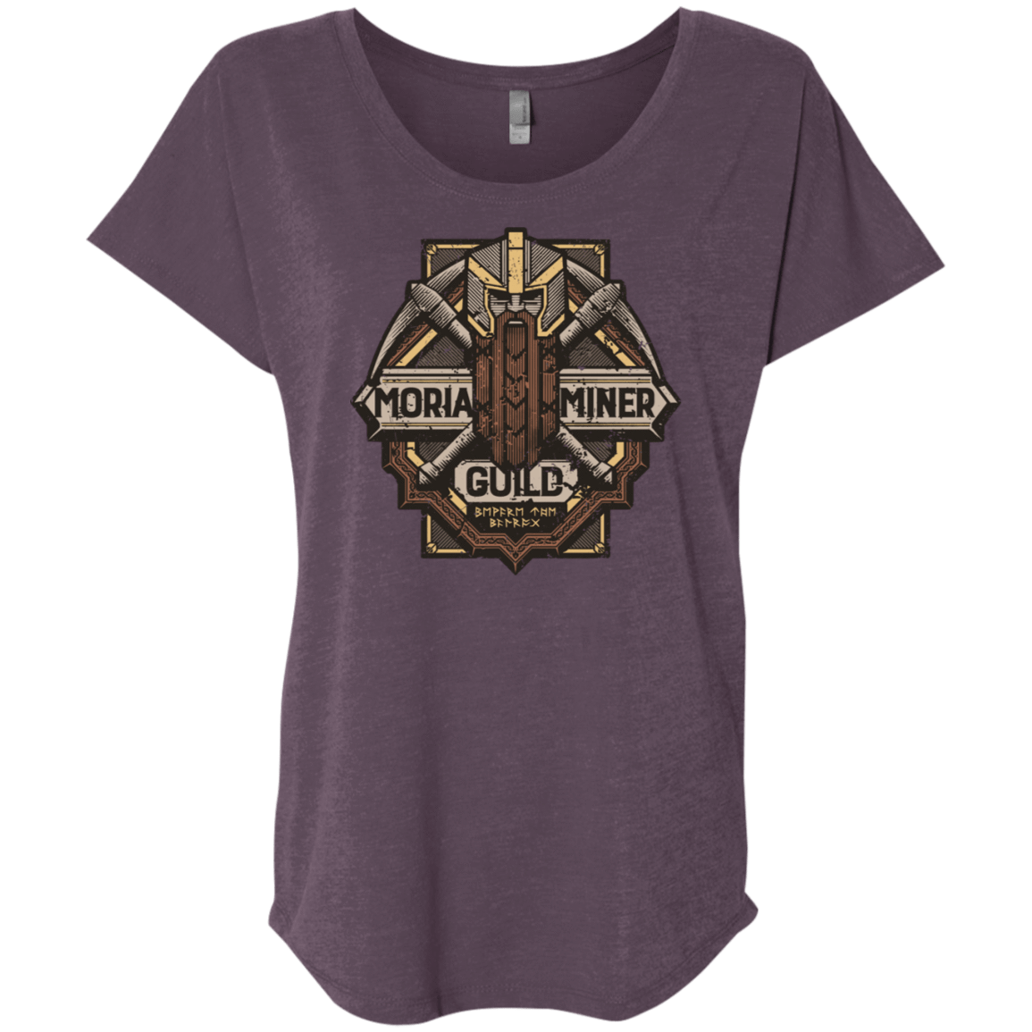 T-Shirts Vintage Purple / X-Small Moria Miner Guild Triblend Dolman Sleeve