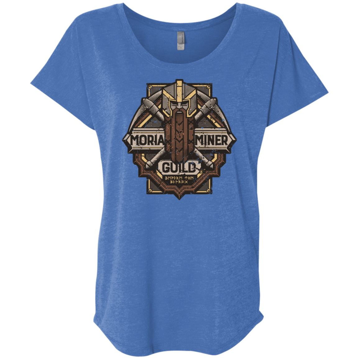 T-Shirts Vintage Royal / X-Small Moria Miner Guild Triblend Dolman Sleeve