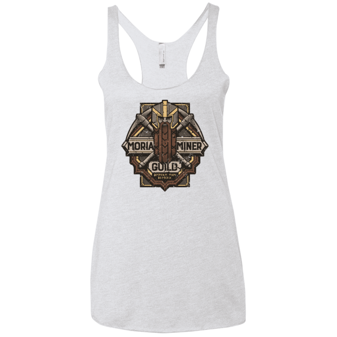 T-Shirts Heather White / X-Small Moria Miner Guild Women's Triblend Racerback Tank