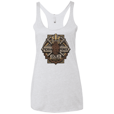 T-Shirts Heather White / X-Small Moria Miner Guild Women's Triblend Racerback Tank