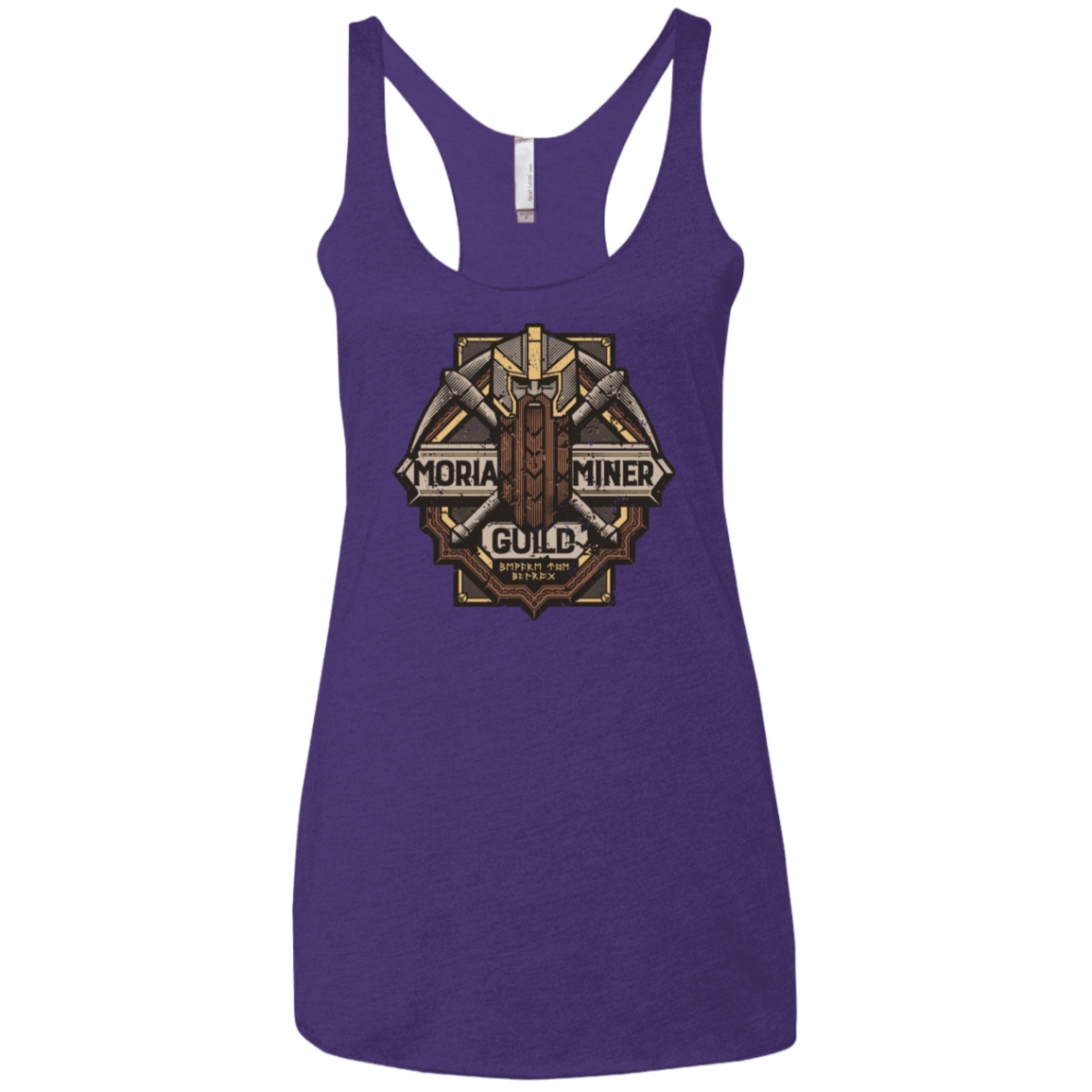 T-Shirts Purple Rush / X-Small Moria Miner Guild Women's Triblend Racerback Tank