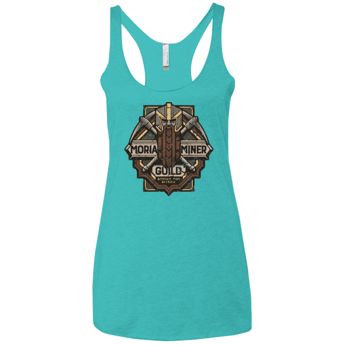 T-Shirts Tahiti Blue / X-Small Moria Miner Guild Women's Triblend Racerback Tank