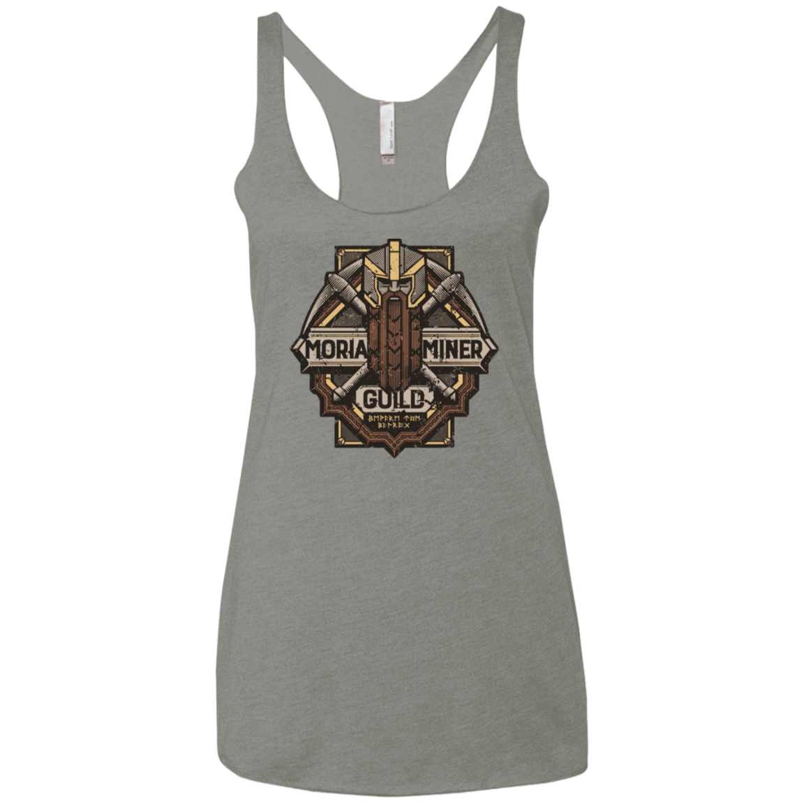 T-Shirts Venetian Grey / X-Small Moria Miner Guild Women's Triblend Racerback Tank