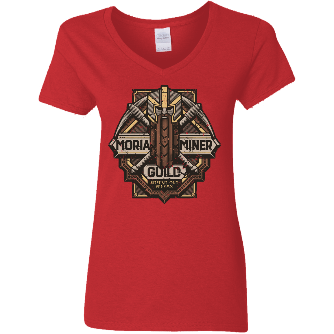 T-Shirts Red / S Moria Miner Guild Women's V-Neck T-Shirt