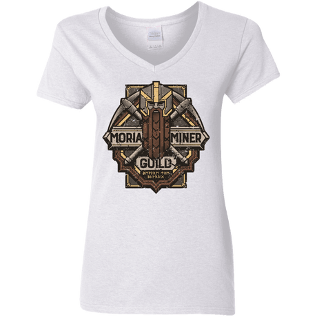 T-Shirts White / S Moria Miner Guild Women's V-Neck T-Shirt