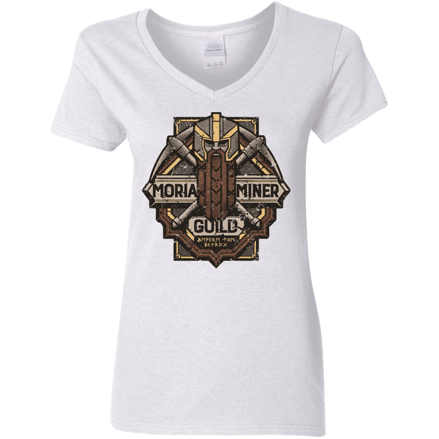 T-Shirts White / S Moria Miner Guild Women's V-Neck T-Shirt