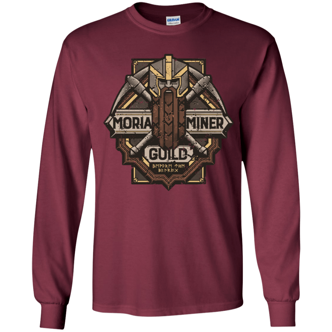 T-Shirts Maroon / YS Moria Miner Guild Youth Long Sleeve T-Shirt