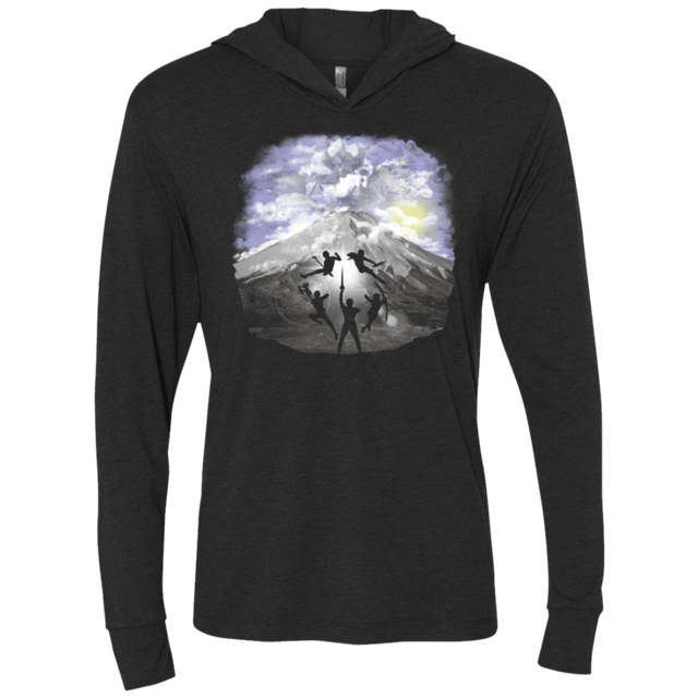 T-Shirts Vintage Black / X-Small Morphin' and Fightin' Triblend Long Sleeve Hoodie Tee