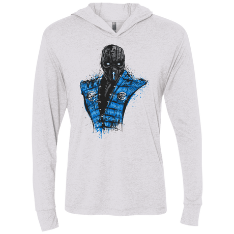 T-Shirts Heather White / X-Small Mortal Ice Triblend Long Sleeve Hoodie Tee