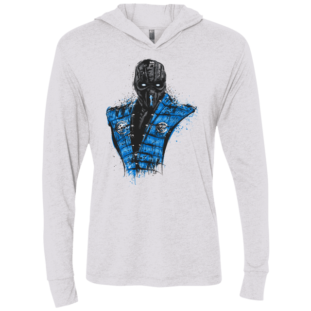 T-Shirts Heather White / X-Small Mortal Ice Triblend Long Sleeve Hoodie Tee