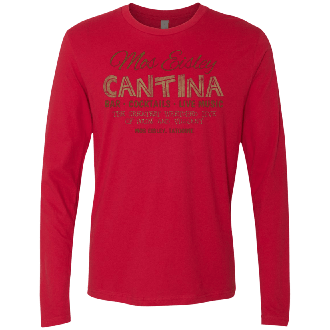 T-Shirts Red / Small Mos Eisley Cantina Men's Premium Long Sleeve