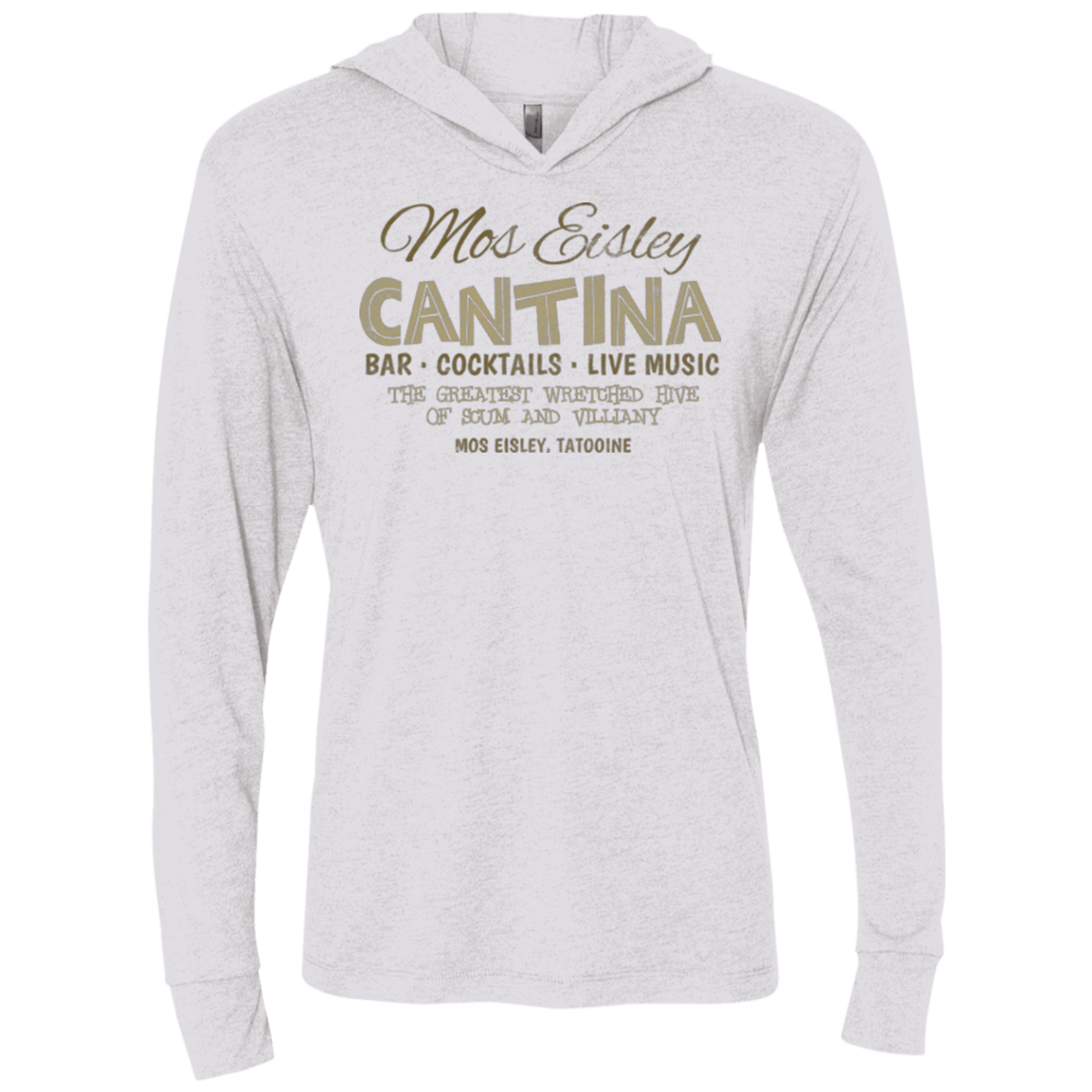 T-Shirts Heather White / X-Small Mos Eisley Cantina Triblend Long Sleeve Hoodie Tee
