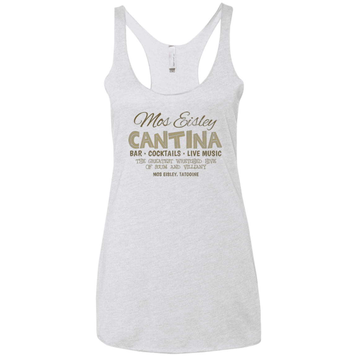 T-Shirts Heather White / X-Small Mos Eisley Cantina Women's Triblend Racerback Tank