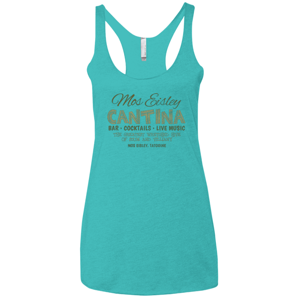 T-Shirts Tahiti Blue / X-Small Mos Eisley Cantina Women's Triblend Racerback Tank