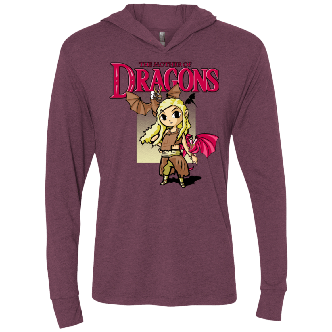 T-Shirts Mother of Dragons Triblend Long Sleeve Hoodie Tee