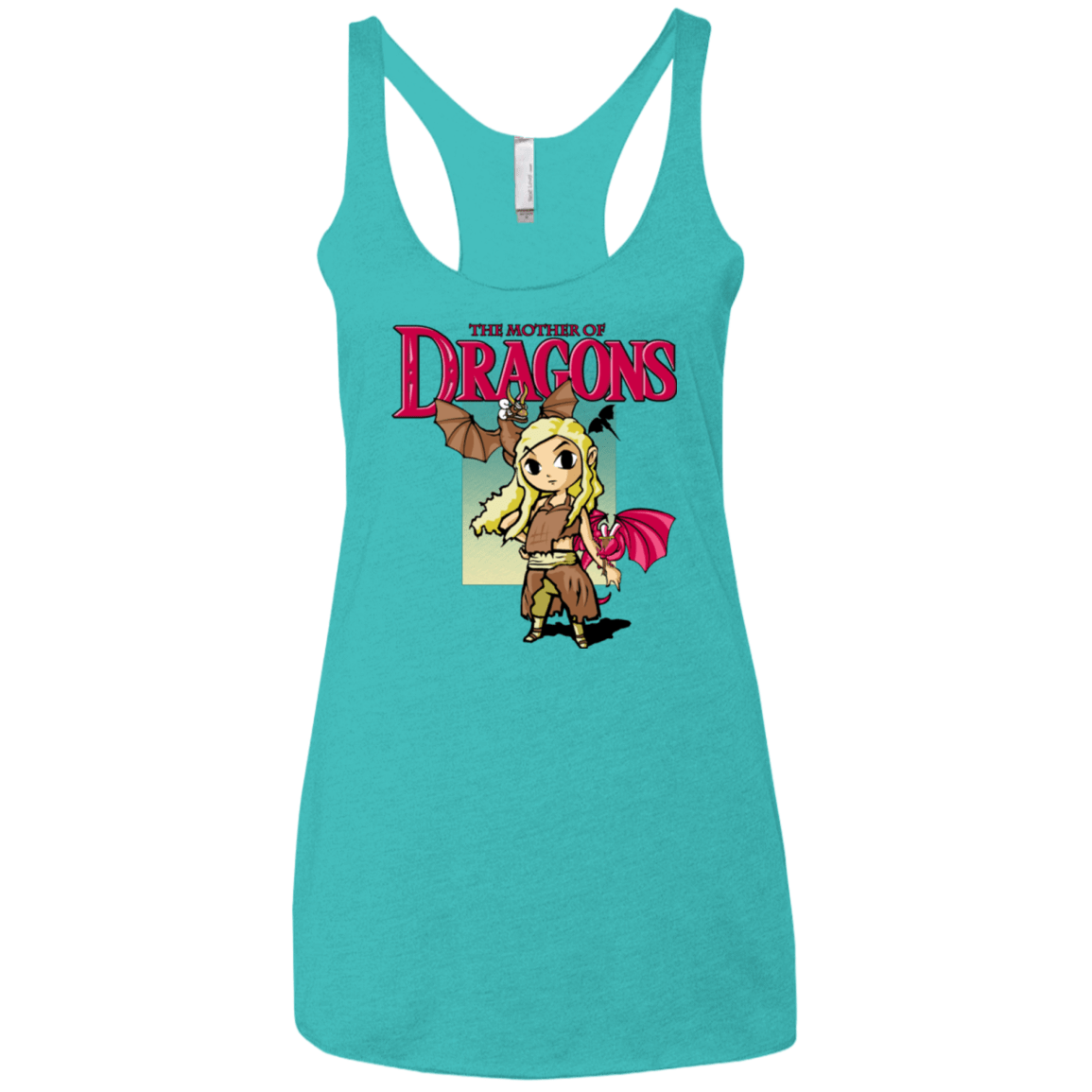 T-Shirts Tahiti Blue / X-Small Mother of Dragons Women's Triblend Racerback Tank