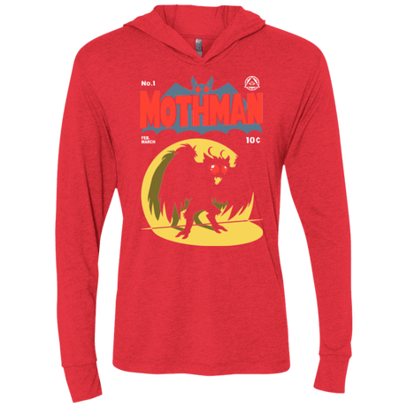 T-Shirts Vintage Red / X-Small Mothman Triblend Long Sleeve Hoodie Tee